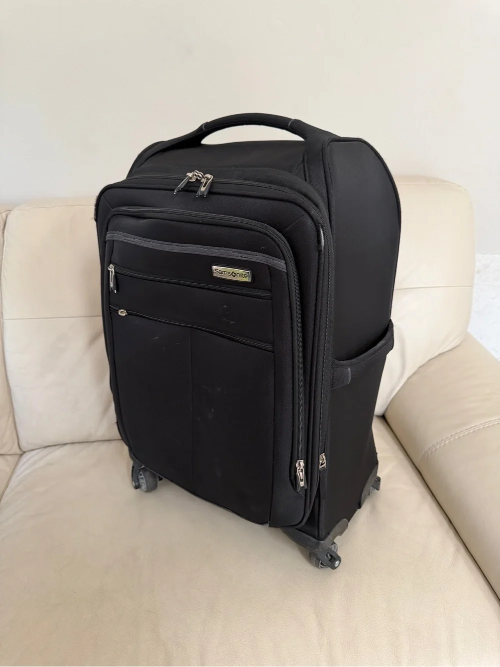 Samsonite Black Upright Carry-On with Front Organizer